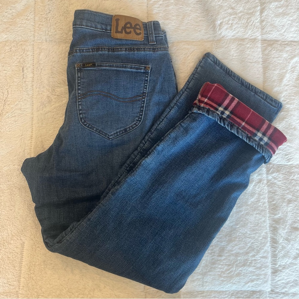 Lee Women's Fleece Lines Blue Jeans